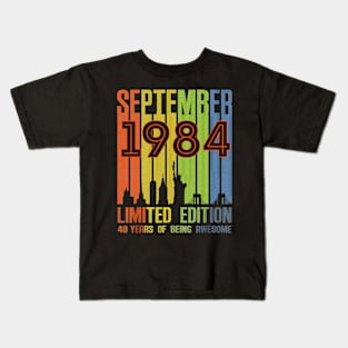 September 1984 Limited Edition 40 Years Of Being Awesome Kids T-Shirt